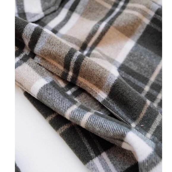 NWT Scotch & Soda Wool Blend Check Long Shirt Jacket S/M Field Green - Picture 7 of 14